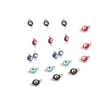 

20PCS Stainless Steel Turkey Eye Charm Connectors 6mm Gold Fashion Connector Beads for DIY Necklace Bracelet Jewelry Making