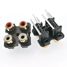 2 шт. золотистая и серебристая прямоугольная Панель Mout PCB RCA шасси