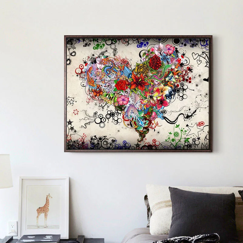 

Amazon AliExpress Hot Selling Rhinestone 5D Cross Stitch round Diamond Heart Shape Diamond Painting Full of Crystals Support a G