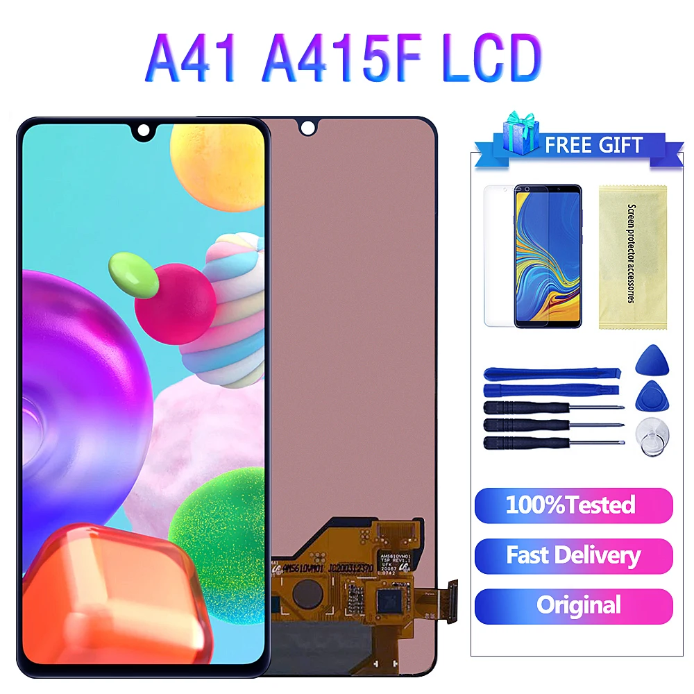 Оригинальный AMOLED 6 1 &quotдля Samsung Galaxy A41 SC-A415F A415 ЖК-дисплей сенсорный экран