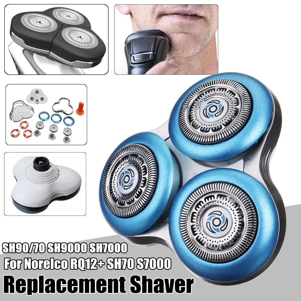 

For Philips for Norelco Shaver Replacement Razor Head Blade Cutter RQ12 +SH70 S7000