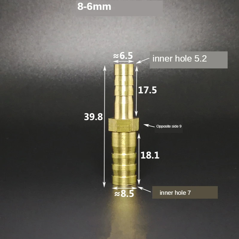 4mm 5mm 6mm 8mm 10mm 12mm 14mm 16mm 18mm 20mm 2 Way Straight Hose Barb Brass Pipe Fitting Reducer Coupler Connector pipe fitting water pipe fitting hose pipe fitting
