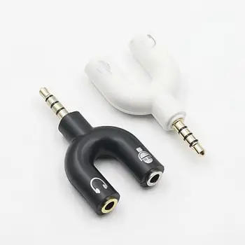 

DishyKooker 3.5mm Dispenser U-Shaped Stereo Plug Stereo Audio Microphone and Headphone Adapter Headset Splitter for Smartphone