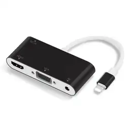 Yiwa для Lightning-HDMI VGA AV Jack аудио ТВ Кабель-адаптер для iPhone X iPhone 8 7 7 Plus 6 6S для iPad серии