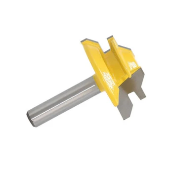

1pc Router Bit Tenon Engraving Shank Cutter Trimmer Lock Miter Yellow Carbide