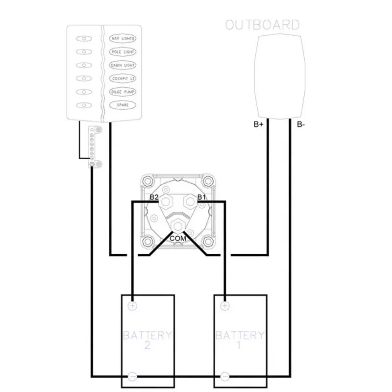 Seletor de Bateria Desconexão para Veículos Marinhos do Barco Alta Qualidade Novo Interruptor Dupla rv 1-2-ambos-fora 7 Automóveis e motos
