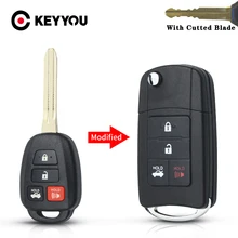 Keyyou Ongesneden/Cut Key TOY43 Blade Gewijzigd Flip Vouwen Afstandsbediening Sleutel Shell Voor Toyota Reiz Corolla Camry Rav Fob case