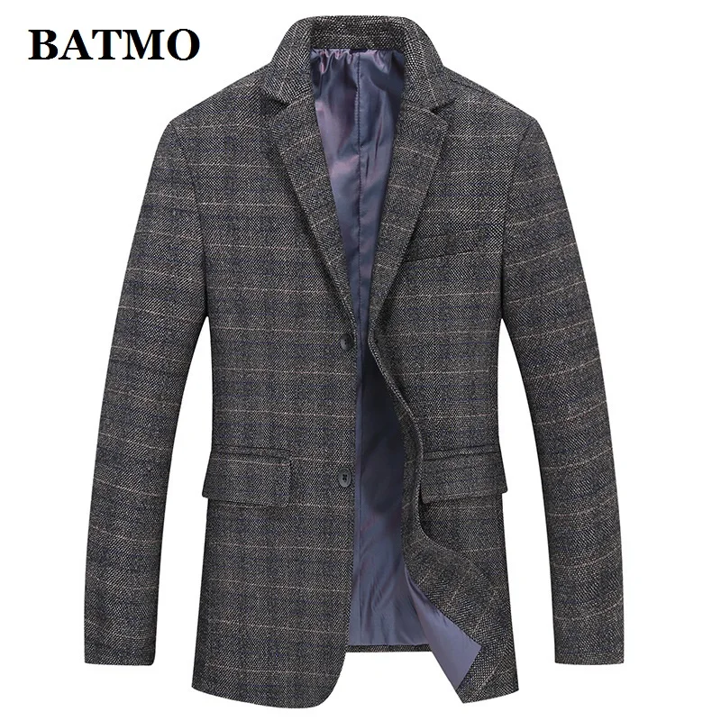 

BATMO 2022 new arrival spring plaid casual blazer men,male jackets ,plus-size XXL-8XL 2026