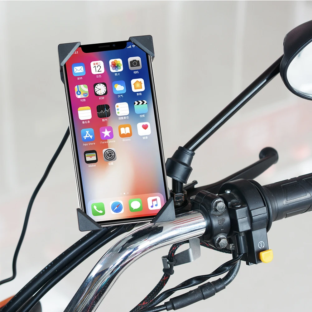 Кронштейн для телефона вращающийся на 360 ° USB зарядное устройство зеркала заднего