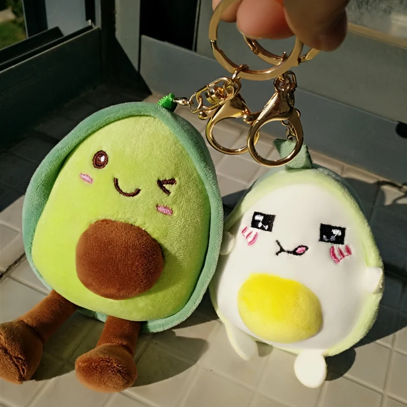 12 см мягкие Фруктовые Куклы авокадо цепочка для ключей Куклы Kawaii Плюшевые Брелок Плюшевый авокадо игрушки сумка украшение кольцо для ключей по дешевой цене