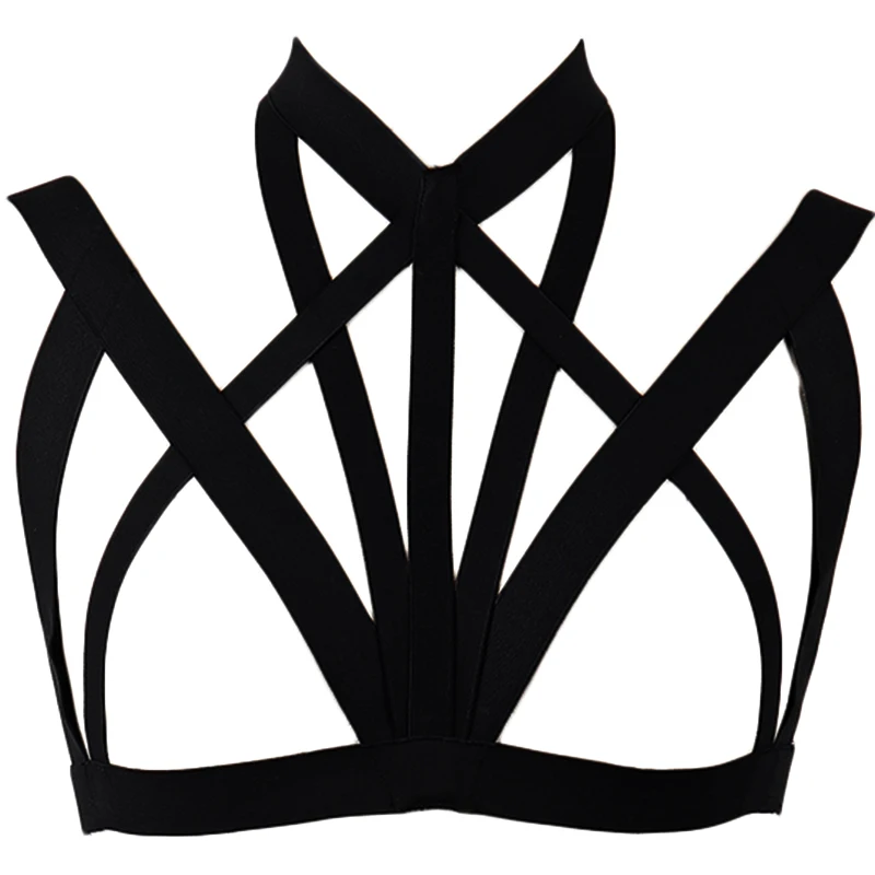 

Gothic Bondage Sexy Lingerie Punk Rave Body Harness Bra Coachella Festival Body Cage Black Harness Cage Bra