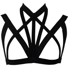 Gothic Bondage Sexy Lingerie Punk Rave Body Harness Bra Coachella Festival Body Cage Black Harness Cage Bra