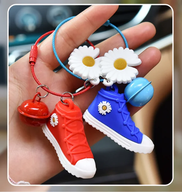 Nederigheid Markeer Smelten 2020 Nieuwe Kleine Daisy Canvas Schoenen Sleutelhanger Kleur Verf Draad  Ring Bell Hanger Daisy Schoenen Sleutelhangers|Sleutelhangers| - AliExpress