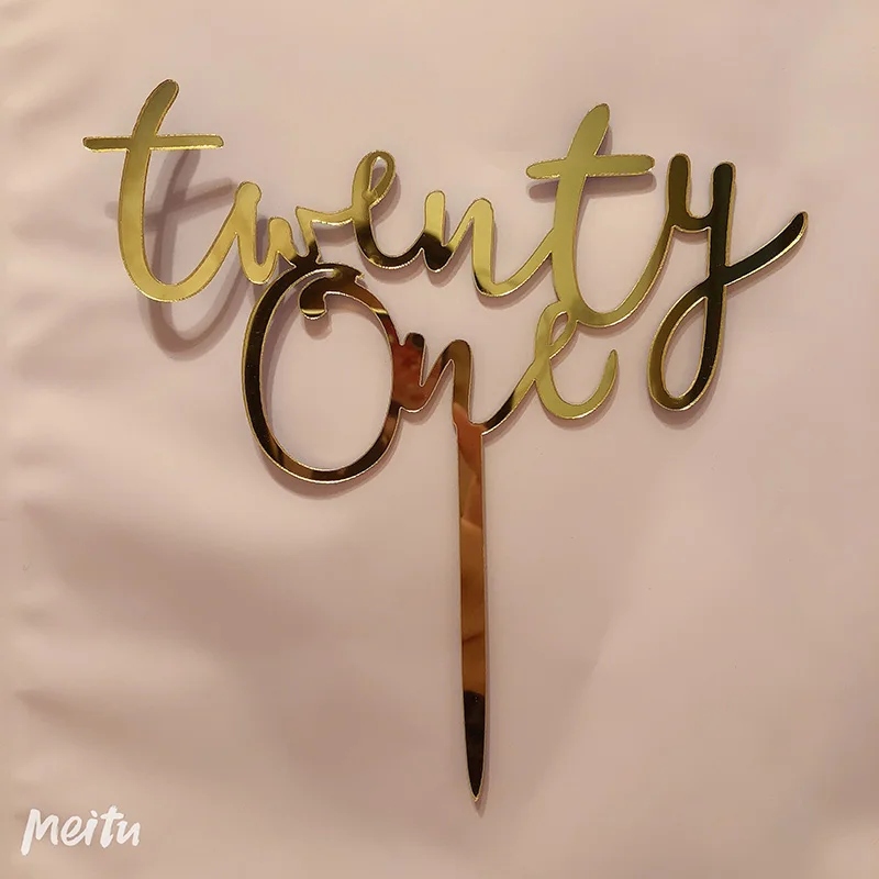 Акриловый Топпер для торта Twenty One на день рождения буквы номер 21 акриловый кексов