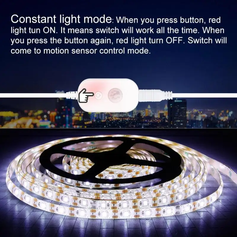 5V 240 LED ленточный светильник, водонепроницаемый датчик движения, гибкий декор для лестничной клетки, интеллектуальный индукционный выключатель, автоматический