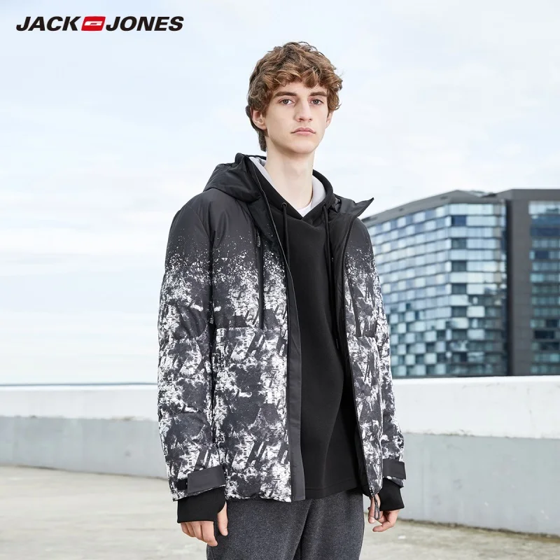 JackJones мужской спортивный с капюшоном стоячий воротник пуховик модное пальто 219312525