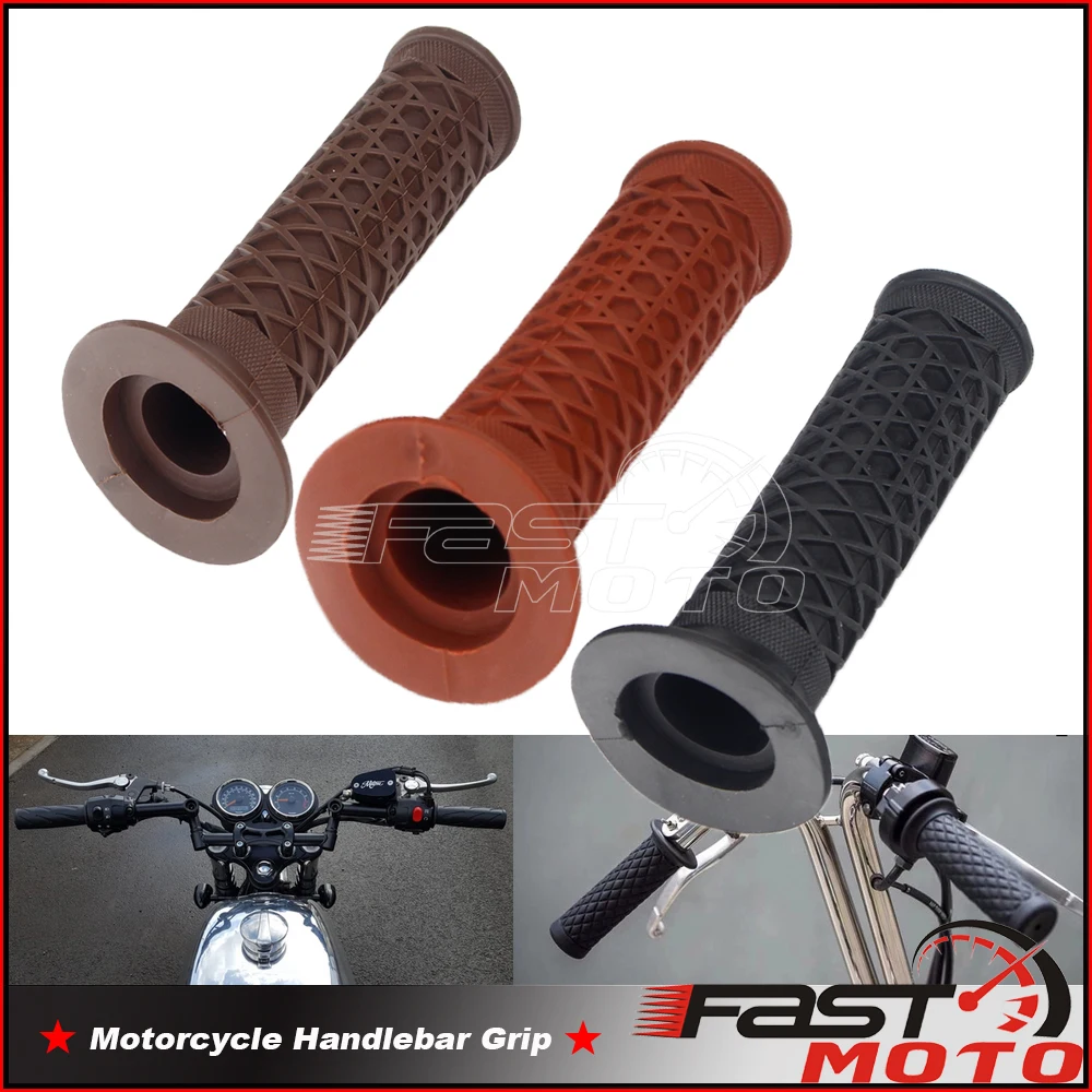 Handle Bar Retro Rubber Motorcycle Bike Soft Non-Slip Vintage Handlebar Hand Grip For CG125 CB400 Cafe Racer Custom Motocross | Автомобили