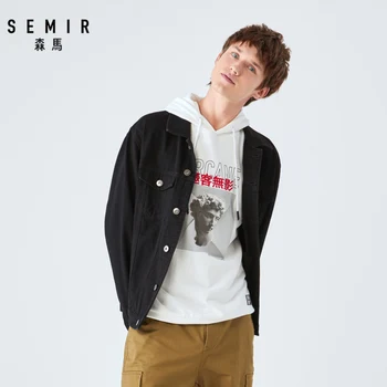 

SEMIR 2019 Autumn Men's Jacket New Cultivate Short Paragraph Color Matching Collar jacket Male Baseball Uniform