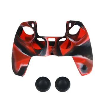 

Silicone Case for PS5 Gamepad Camouflage Protective Cover Shell With 2 Joystick Rocker Caps for Sony Playstation 5 Controller