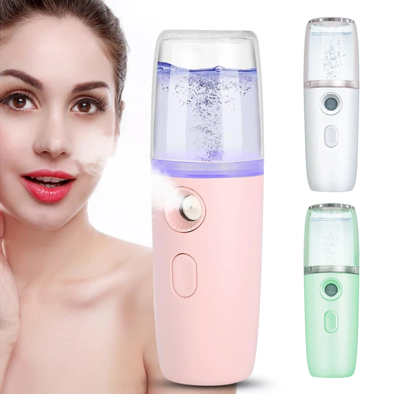 

30ml Face Hydrating Mist Maker Facial Steamer Spayer Water Humidifier Body Skin Care Nebulizer Nano Facial Mister 3 Colors