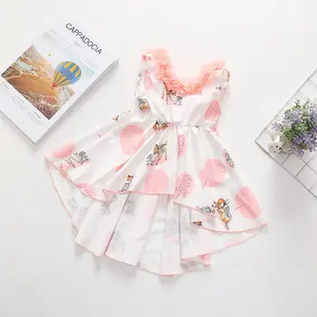

Princess Girl Party Dress Floral Deer Print Toddler Baby Girl Kid Sleeveless Irregular Dress Clothes Children Girl Sundress