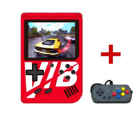 Mini Protable Super VIB Video Game Console Vibrating Handheld Game Player Built 161 Games With 30 Vibrating Games - Color: Red add gamepad