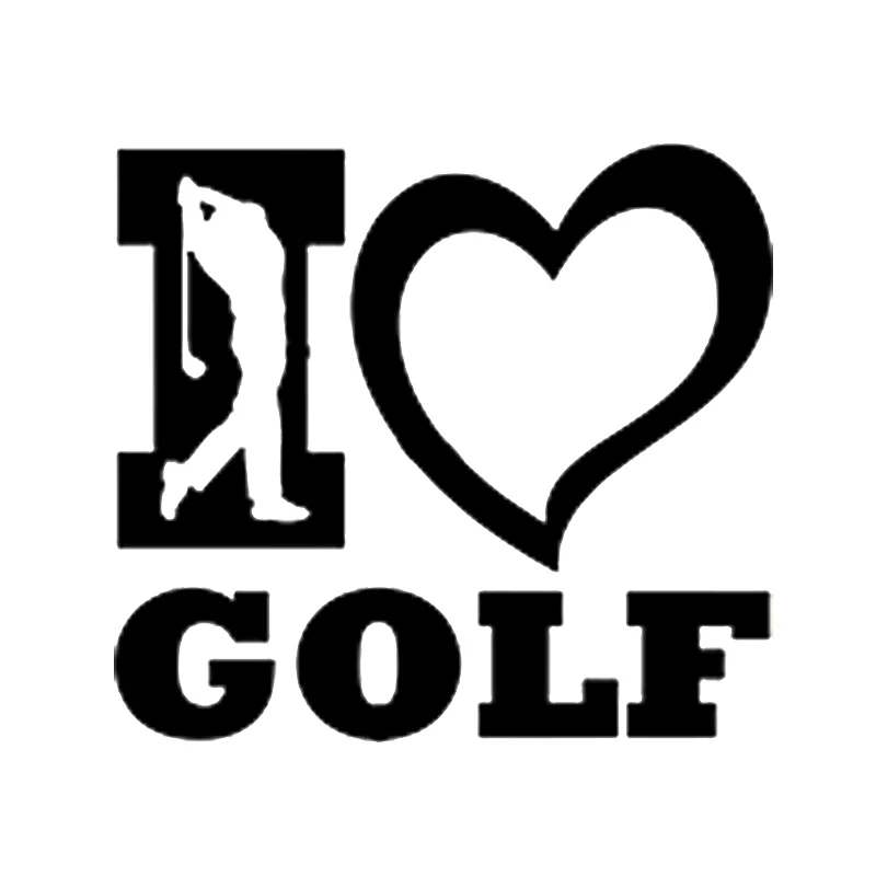

15*13,6 см I Love Golf Art Design Автомобильная виниловая наклейка наклейки крутая графика виниловая Автомобильная оболочка Декор наклейки аксессуары для автомобиля