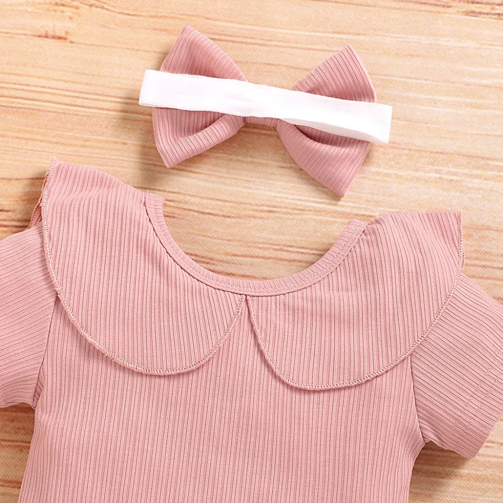 Baby Clothing Set discount 3pcs Newest Summer Toddler Infant Baby Girl Clothes Cotton Casual Outfits Set Bodysuit+ Shorts+Headband Cute Baby Clothes Baby Clothing Set luxury