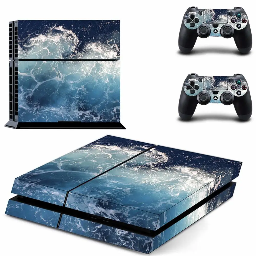 Autocollant de décalcomanie de peau de contrôleur PS4 pour Playstation 4, ensemble de peaux d'autocollants de manette de jeu, Film de conception géant bleu - France