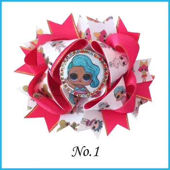 

50 BLESSING Good Girl 4.5" Princess Hair Bow Clip Rhinestone Baby