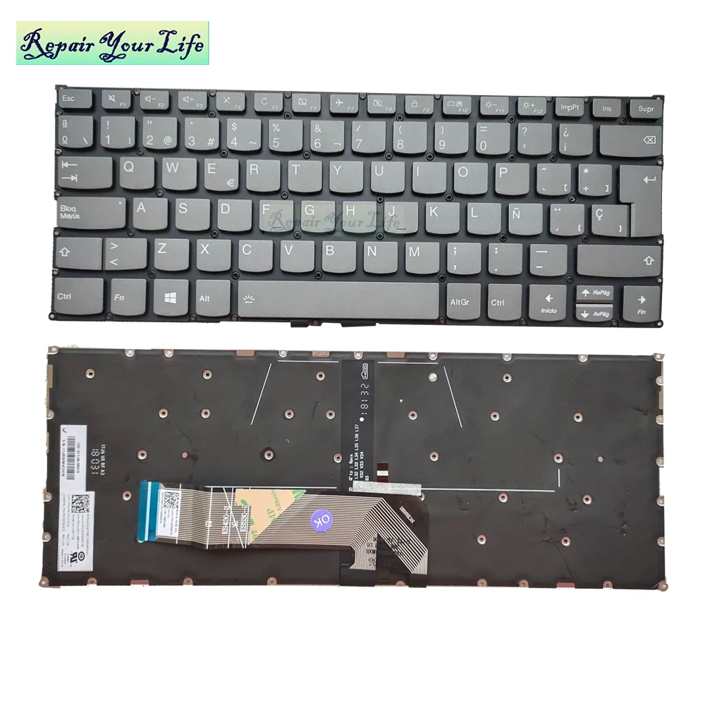 Teclado Retroiluminado para Notebook es sp Espanhol com Luz de Fundo e Iluminação para Lenovo Yoga 201314 530-14arr 530-14ikb Teclado de substituição - Imagem 4