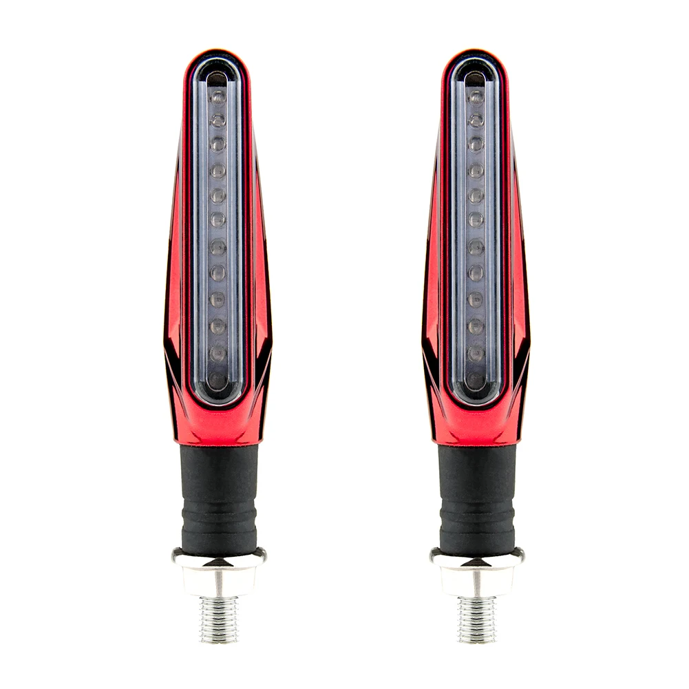 

2Pcs Motorcycle Turn Signal Light Brake Lamp Flowing Water Lighting Amber Light LED Flicker Bendable Tail Indicator Flasher