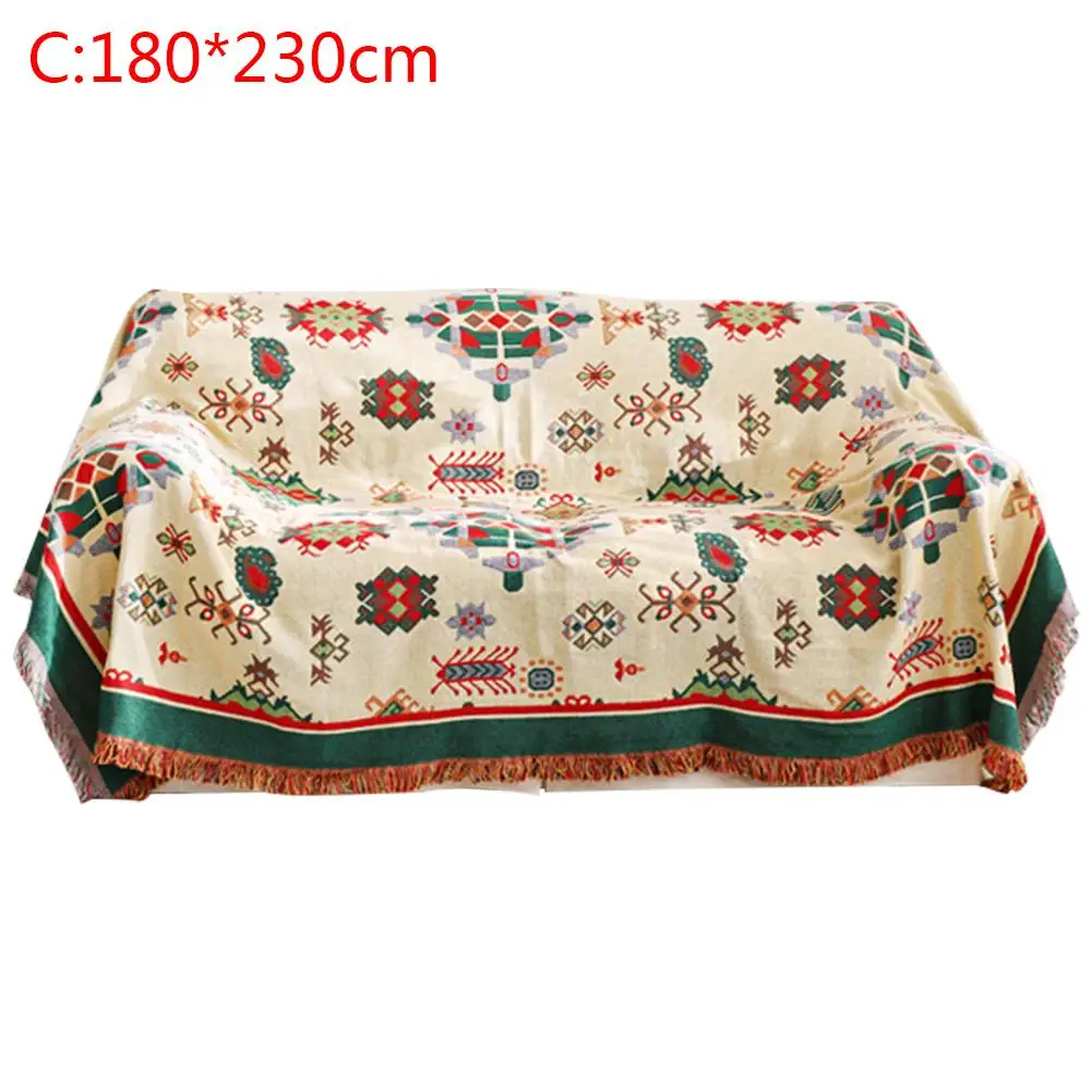 Bohemian Throw Blanket Tapestry Sofa Knitted Blanket Universal Dust-Proof Furniture Cover Sofa Towel For Home Decoration - Цвет: C