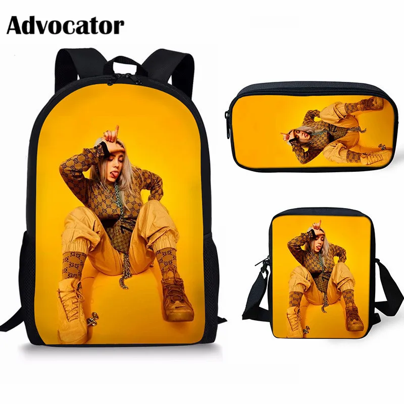ADVOCATOR BAG ADVOCATOR 3 шт./компл. Billie Eilish шаблон школьные сумки набор для подростков студентов детский рюкзак для мальчиков сумка-портфель - Цвет: ADVOCATOR BAG