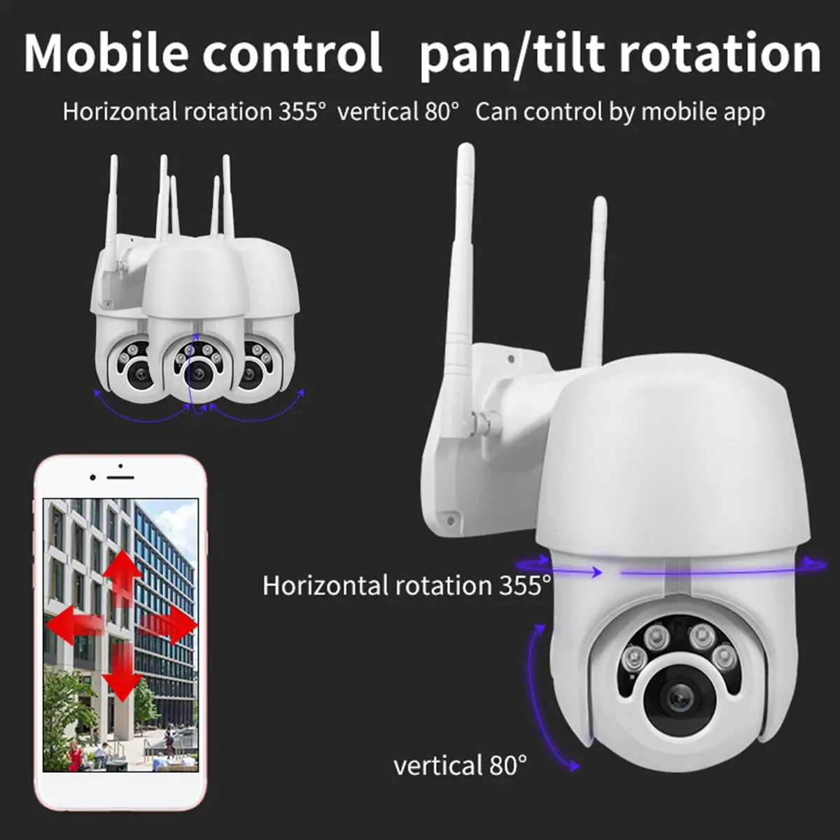IP камера WiFi 2MP 1080P Беспроводная PTZ скоростная купольная камера видеонаблюдения IR Onvif камера наружного видеонаблюдения Wifi камера IP