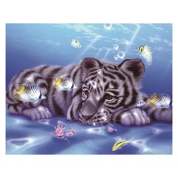 

Tiger 5D Round Diamond Painting Cross Stitch Diamond Embroidery kits