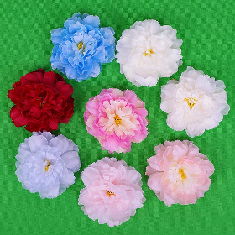 

Manufacturers Direct Selling Artificial Flower 8-Color Romantic Simulation Peony Flower Head 14 Cm Wedding Decorative Flowery Wa
