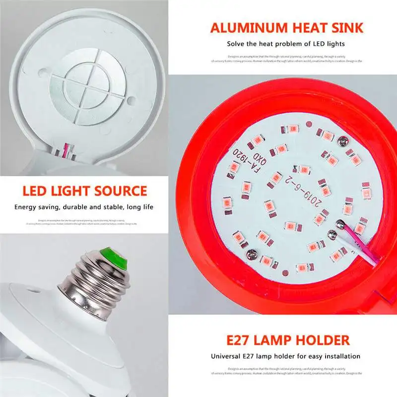 AC85-265V E27 30W 5730 SMD пять листьев складной футбольный 120 светодиодный светильник современный светодиодный деформируемый складной светильник