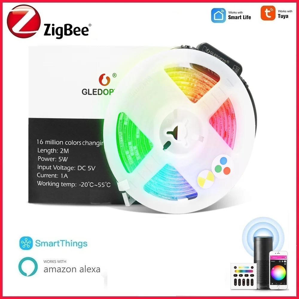 ZigBee Смарт ТВ светодиодные полосы мини-светильник комплект с источником питания