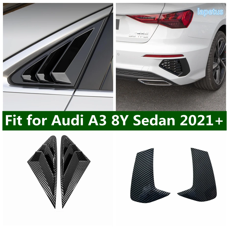 

Rear Tail Fog Lights Lamp Frame Window Shutters Blinds Cover Trim 2PCS Fit For Audi A3 8Y Sedan 2021 Chrome Exterior Accessories