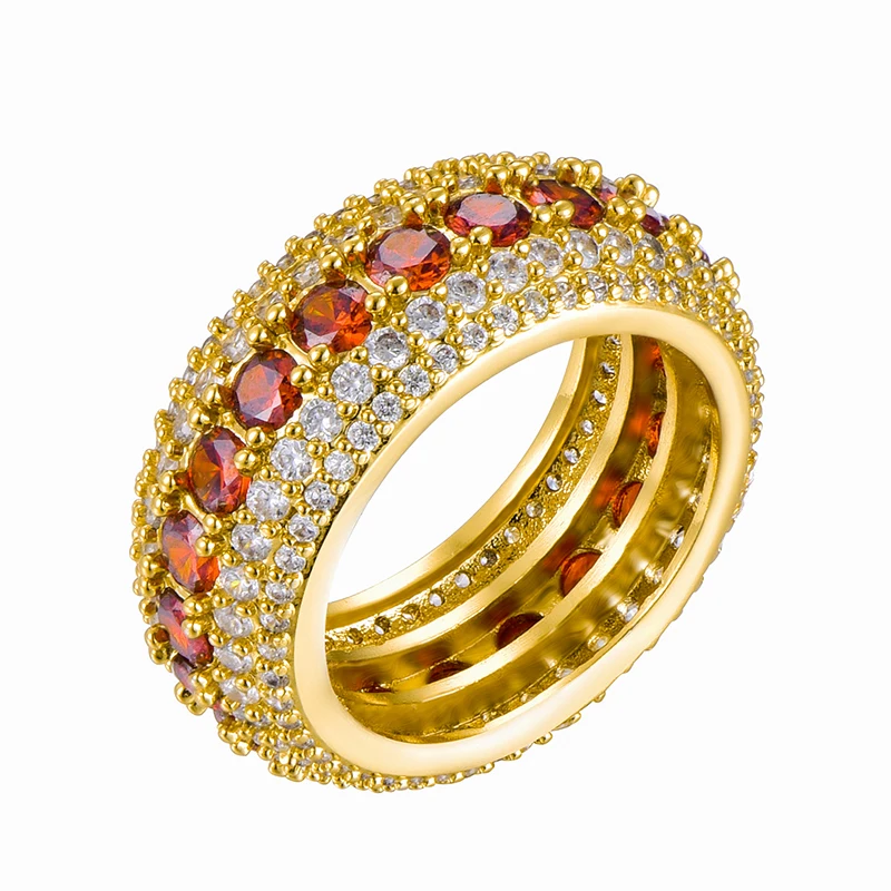 Хип хоп Bling Iced Out золотистые и Серебристые Подвески Цвет Медь Bling Циркон Кольца для мужчин ювелирные изделия