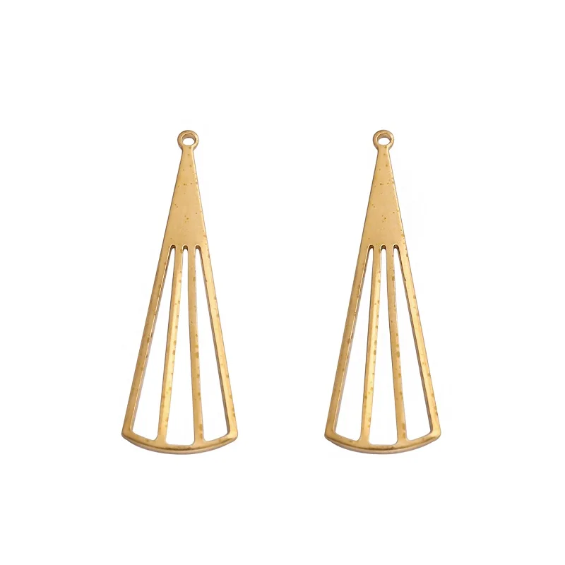 30Pcs Raw Brass Fan Shaped Triangle Charms Pendants DIY Jewelry Earring Making 30Pcs Raw Brass Fan Shaped Triangle Charms Pendants DIY Jewelry Earring Making