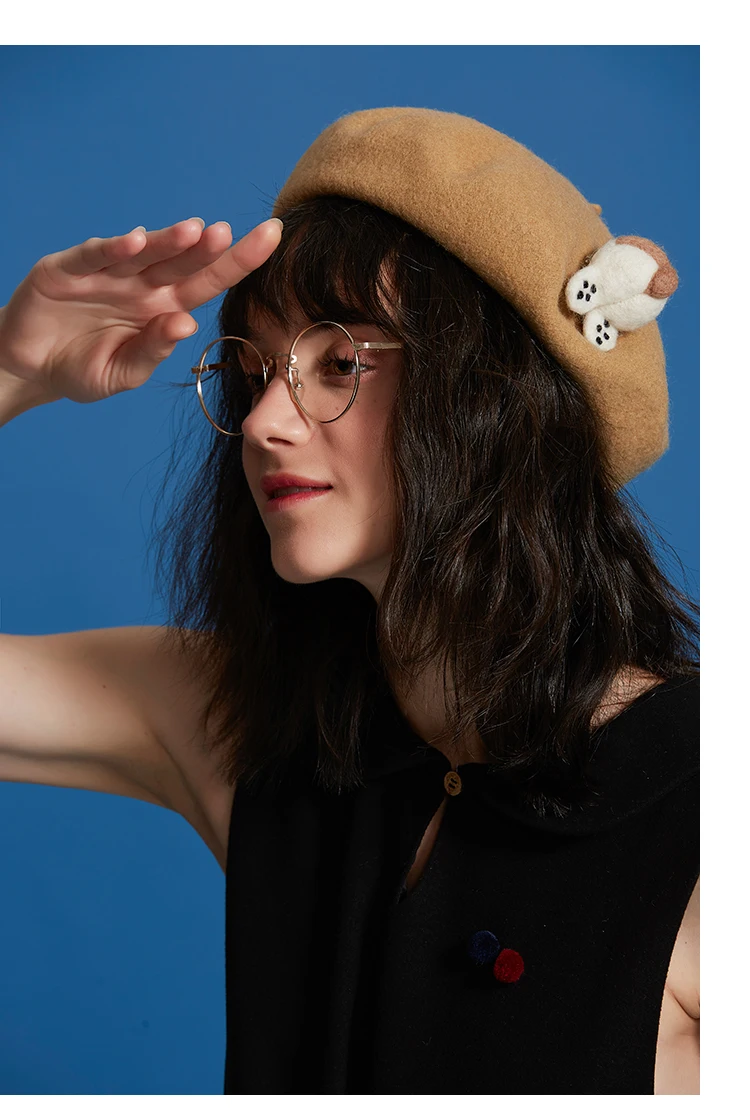 Корейский милый берет, женская зимняя теплая шерстяная шапка, новогодний подарок, милые рождественские шапки, винтажный берет, головной убор