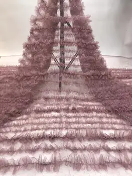

nice looking feather embroidery tulle mesh lace fabric DiuDiu-12.6803 with good quality for party dress