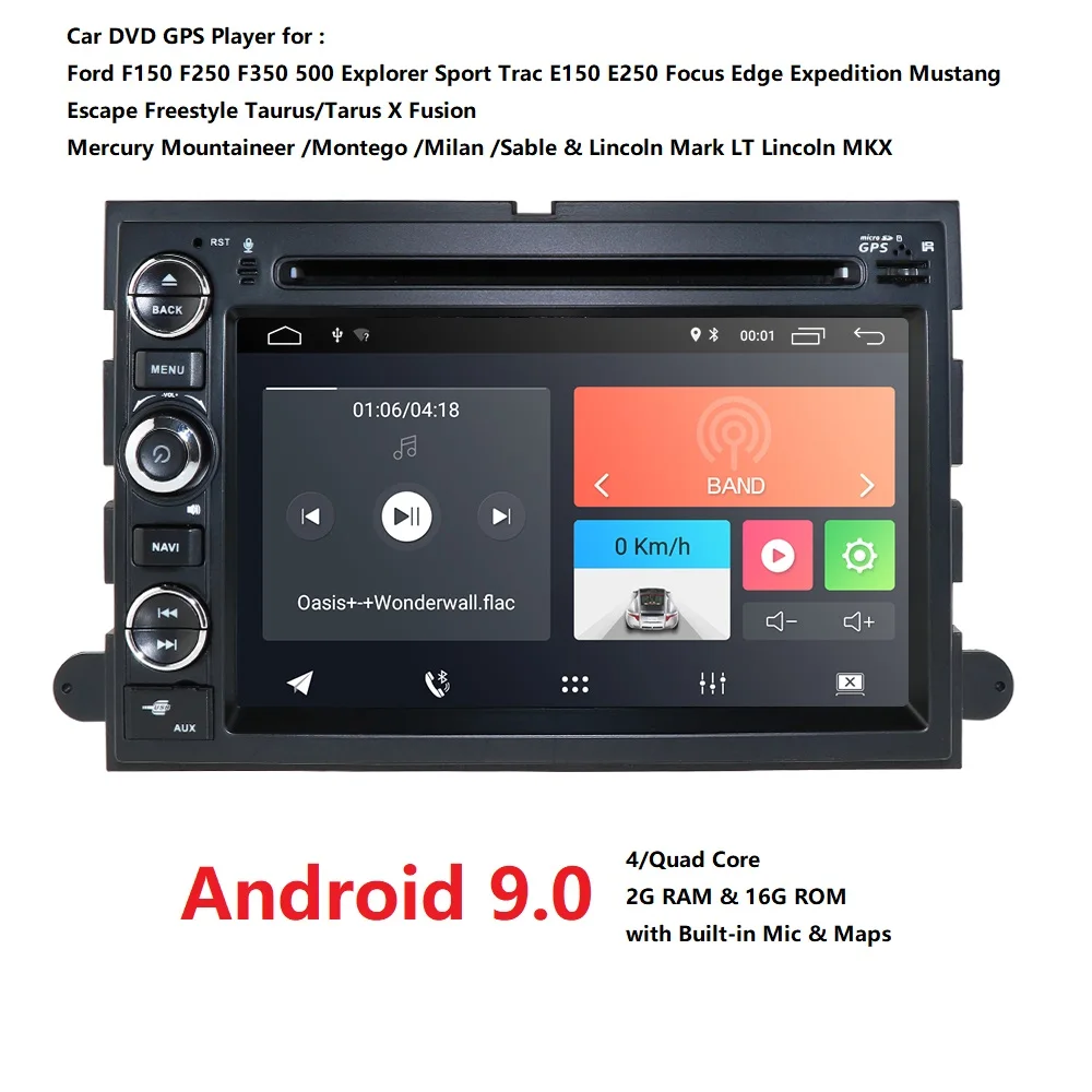 Flash Deal OuadCore 2 Din Android 9.0 Car DVD Player Radio GPS For Ford F150 F-150 Fusion Explorer F500 F350 Edge Expedition Mustang Stereo 0