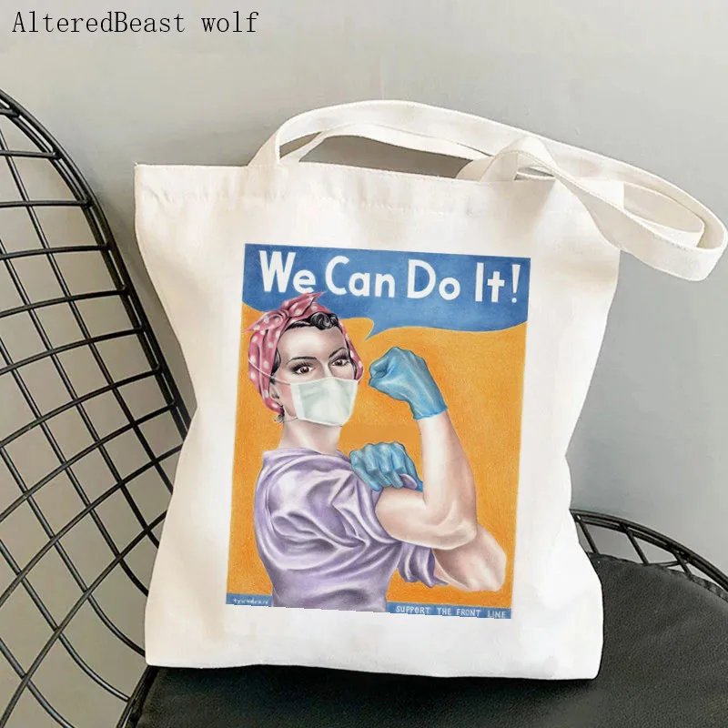 Women Shopper bag Norah the Nurse Printed Kawaii Bag Harajuku Shopping Canvas Shopper Bag girl handbag Tote Shoulder Lady Bag