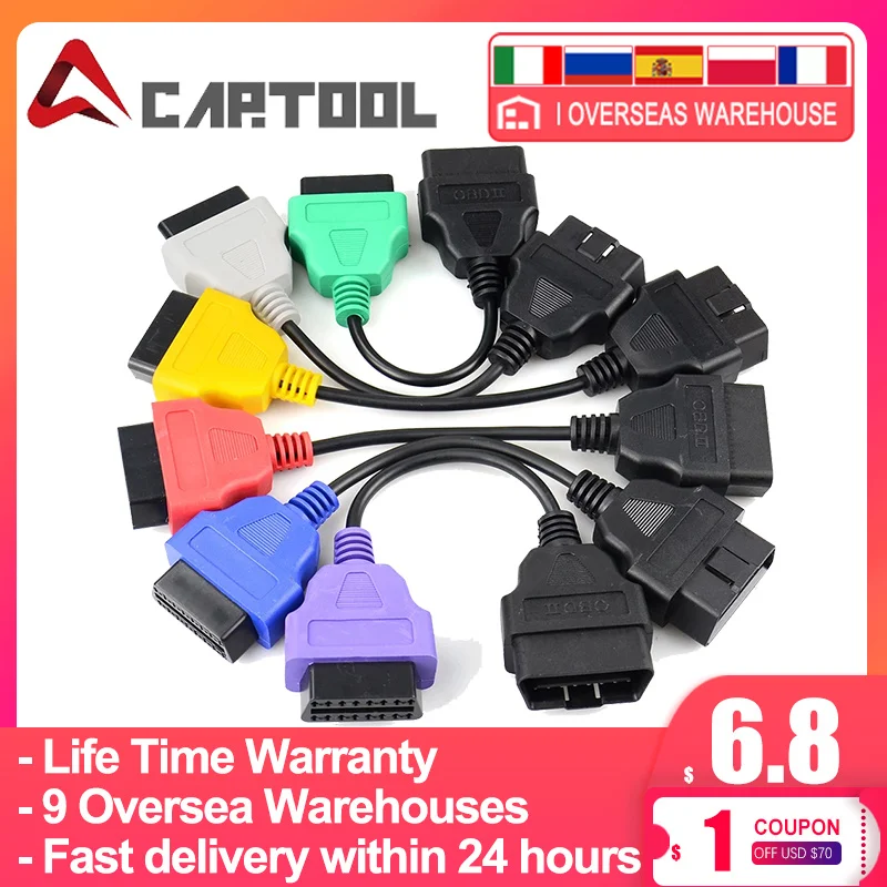 For FiatECUScan Adapter OBD OBD2 Connector MultiECUScan ABS Airbag obd2 scanner obd Diagnostic cable for Fiat ECU Scan tool |