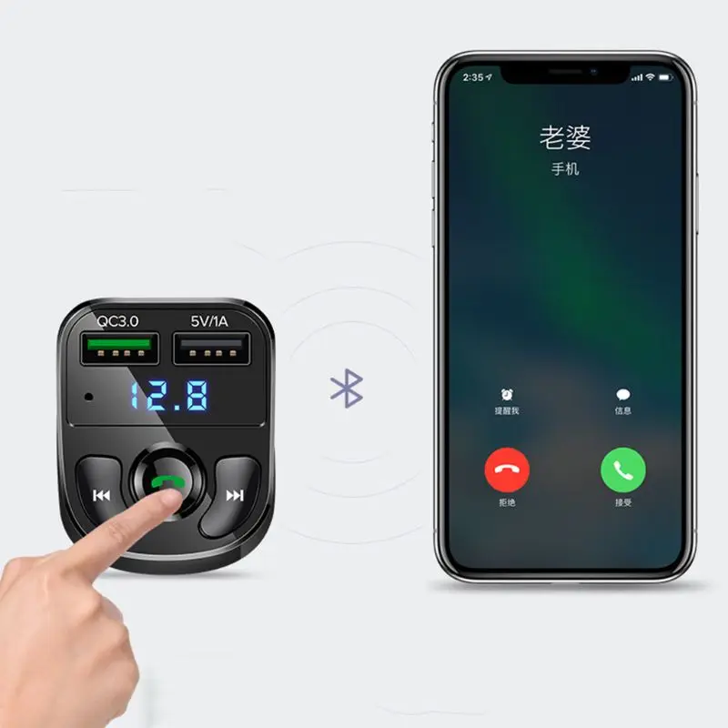 Беспроводной автомобильный Bluetooth fm-передатчик MP3 радио адаптер автомобильное быстрое USB зарядное устройство Лидер продаж U1JF