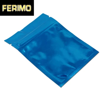 

Retails Blue Aluminum Foil Zip Lock Bag Food Storage Packaging Mylar Plastic Snack Bag Gift Grocery Resealable Zipper Pack Pouch