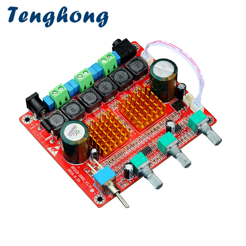 

Tenghong TPA3116 Subwoofer Amplifier Board 2.1 Channel 50W*2+100W High Power Digital Class D Audio Amplificador DC12V-24V DIY